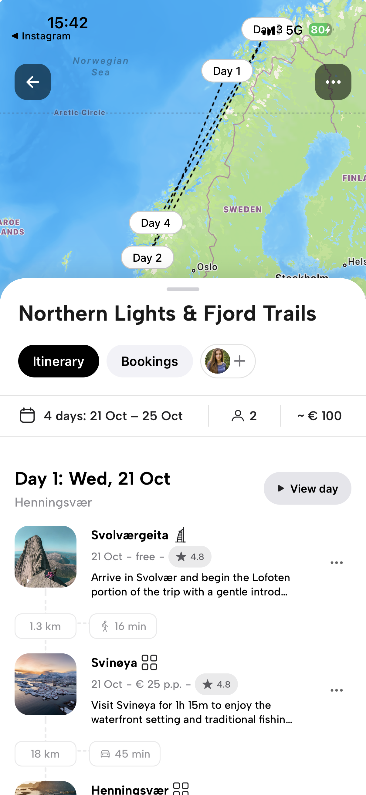 A trip itinerary taking shape in Voyin